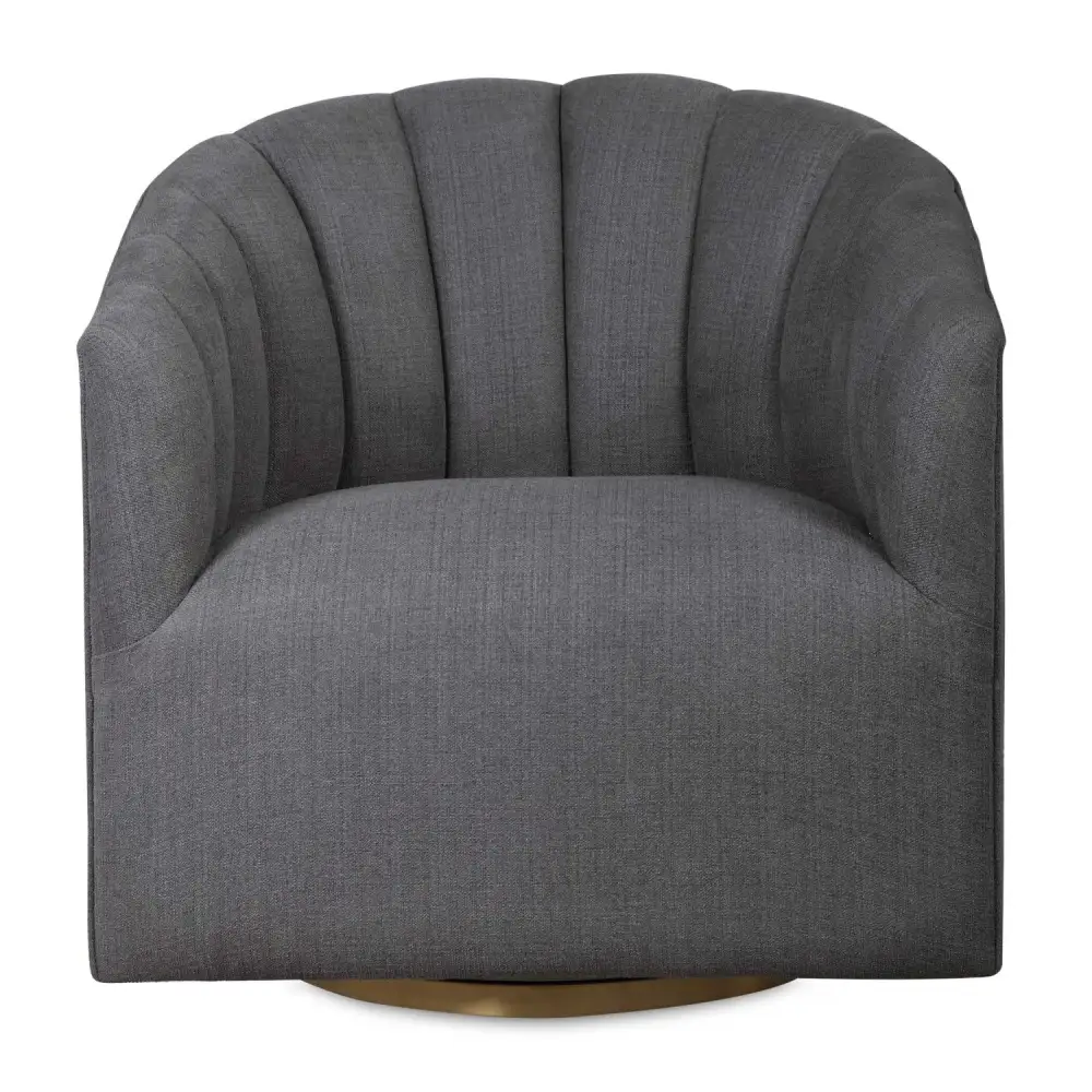 Channel-Tufted Swivel Chair