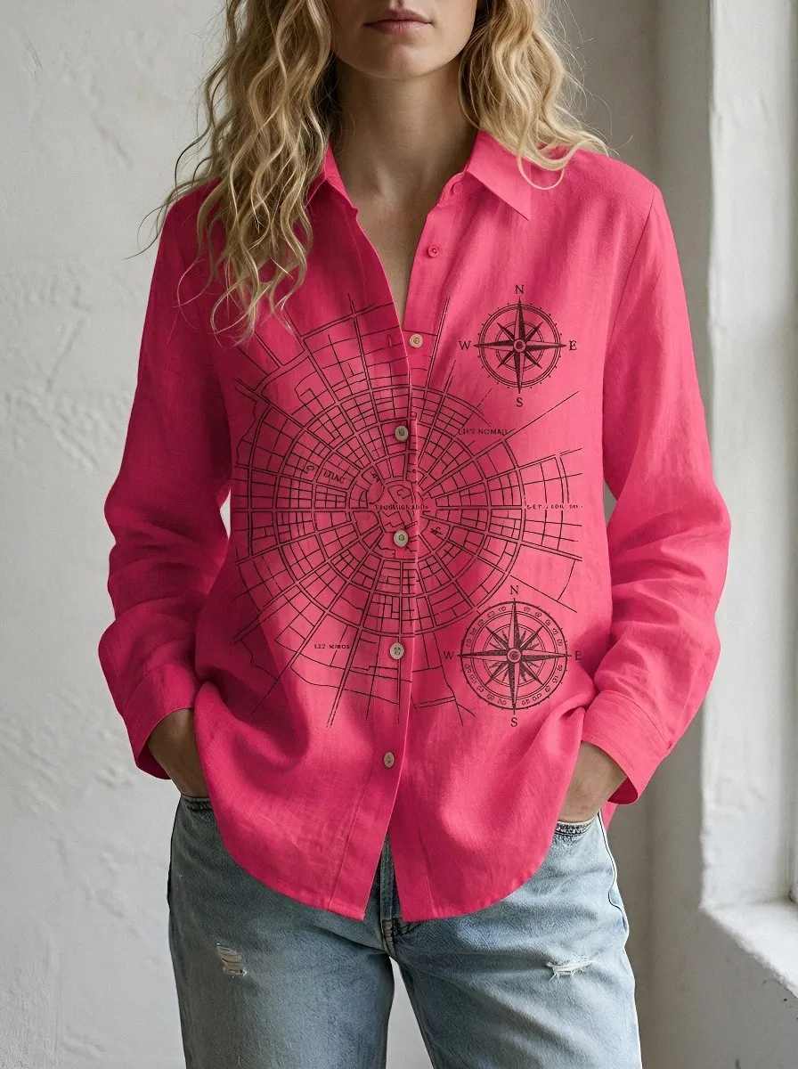 Travel Lover Compass Casual Shirt