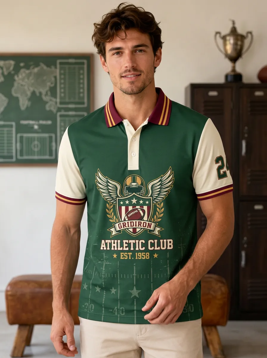 Men's Gridiron Winged Shield Polo Shirt