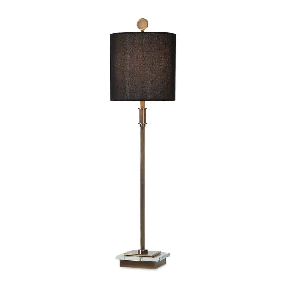 Drum Shade Modern Glass Crystal Metal Table Lamp