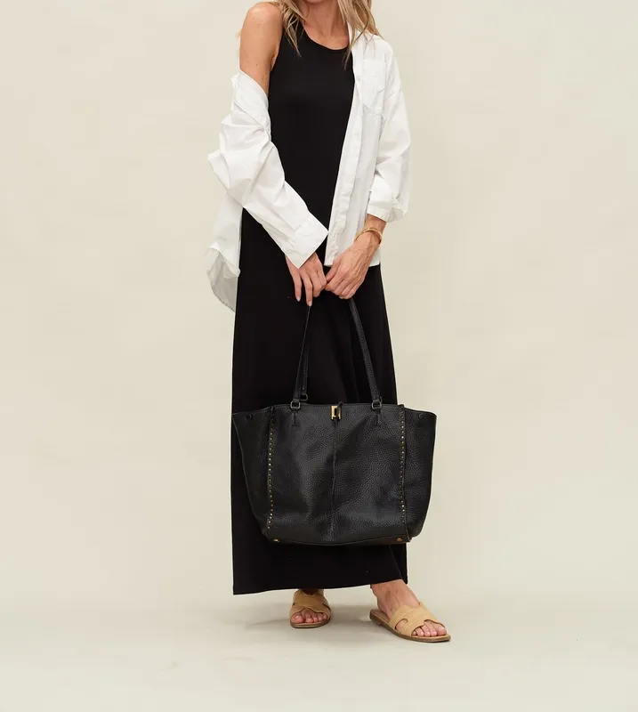 Black Cotton Blend Stretch Blend Dress