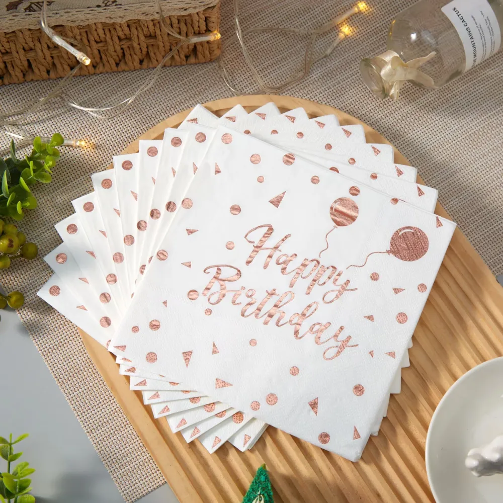 Rose Gold Party Paper Napkins