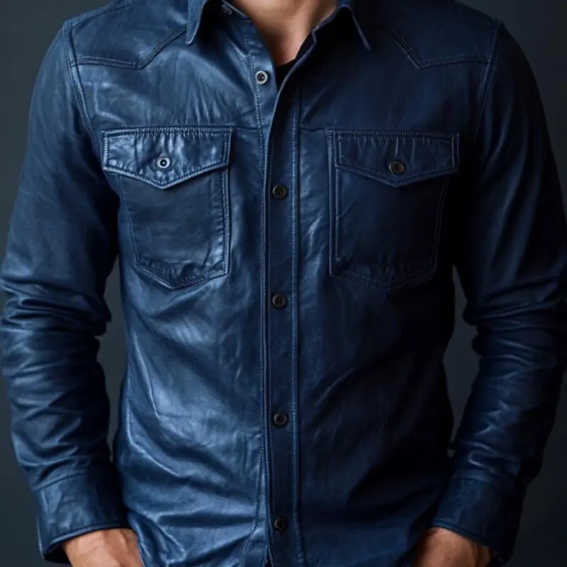 Field Pocket Leather Shirt