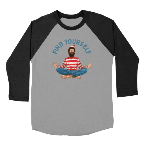 Men's Round-Neck Cartoon Character Print Long-Sleeved T-Shirt