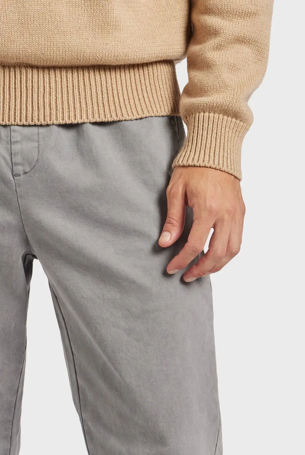 Casual Tapered Fit Cotton Blend Chino Pants