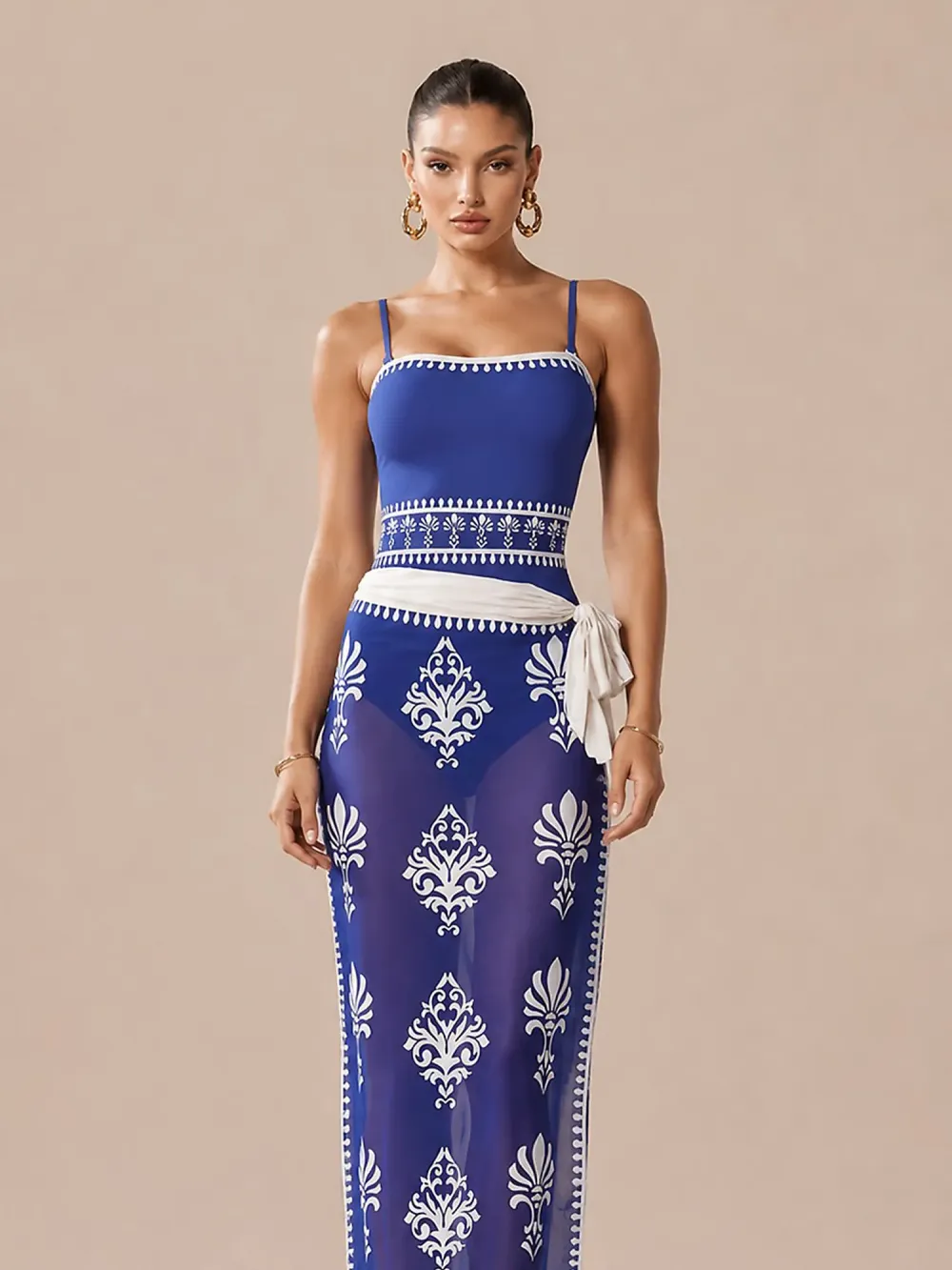 Nora Ethnic-style Printed Swimsuit Set