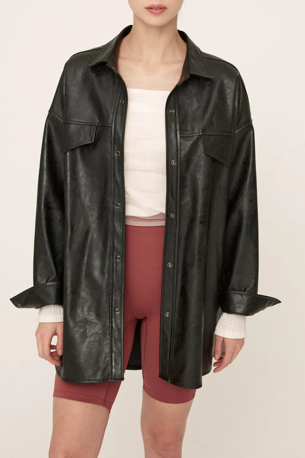 Pleather Oversized Jacket