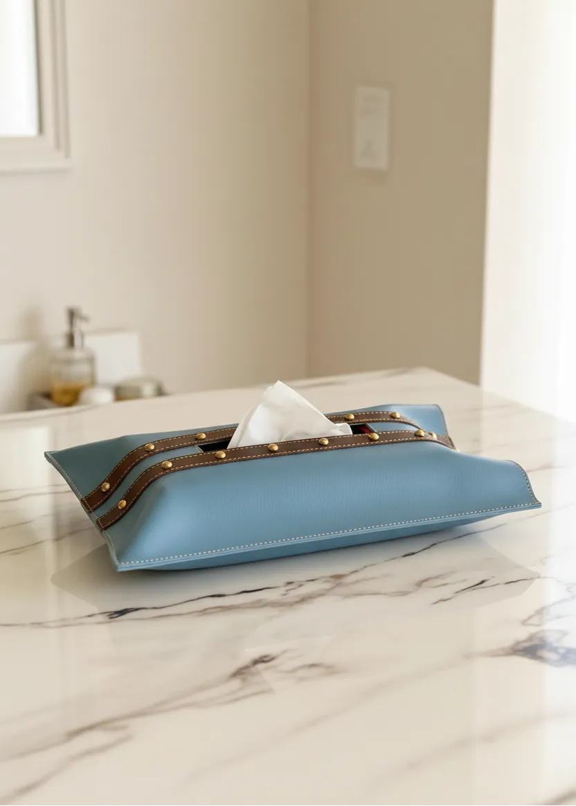 Blue Brown Tissue Cover