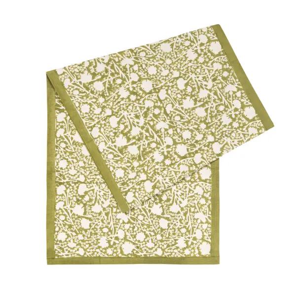 Verdant Meadow Floral Table Runner