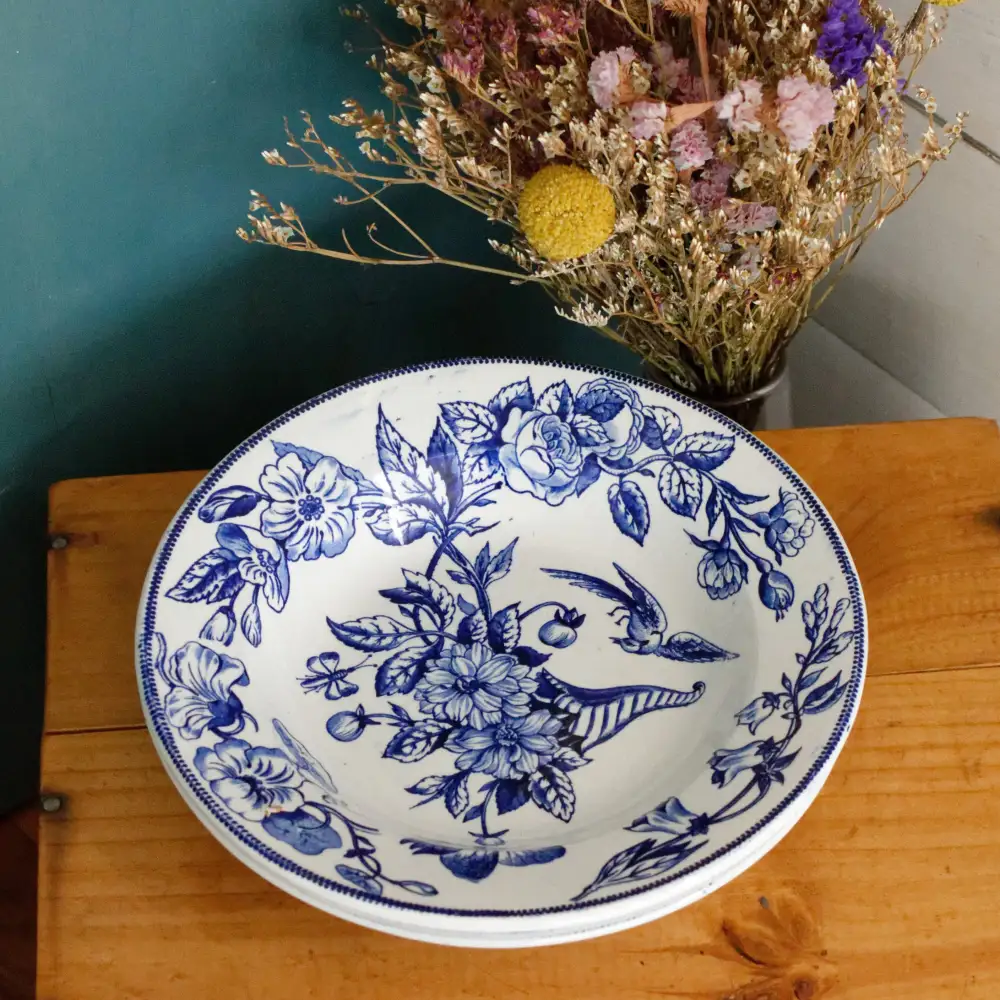 Rustic Transferware Soup Plate