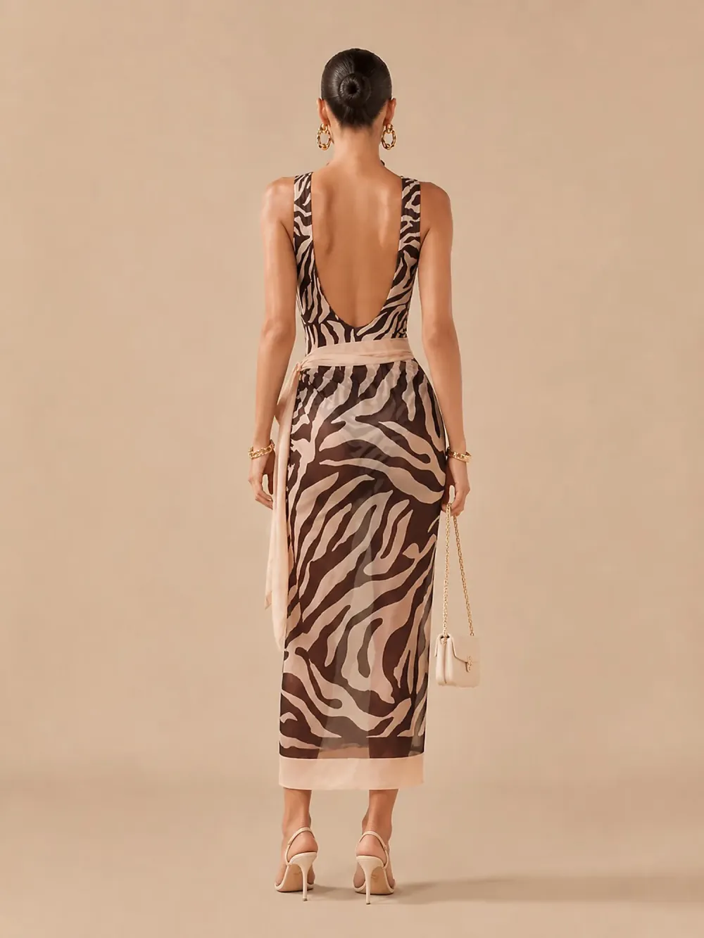 Grace Zebra-print Swimsuit Set