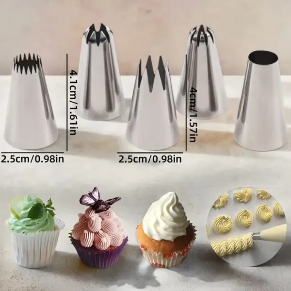 5pcs Piping Tips Set Cake Making Tools