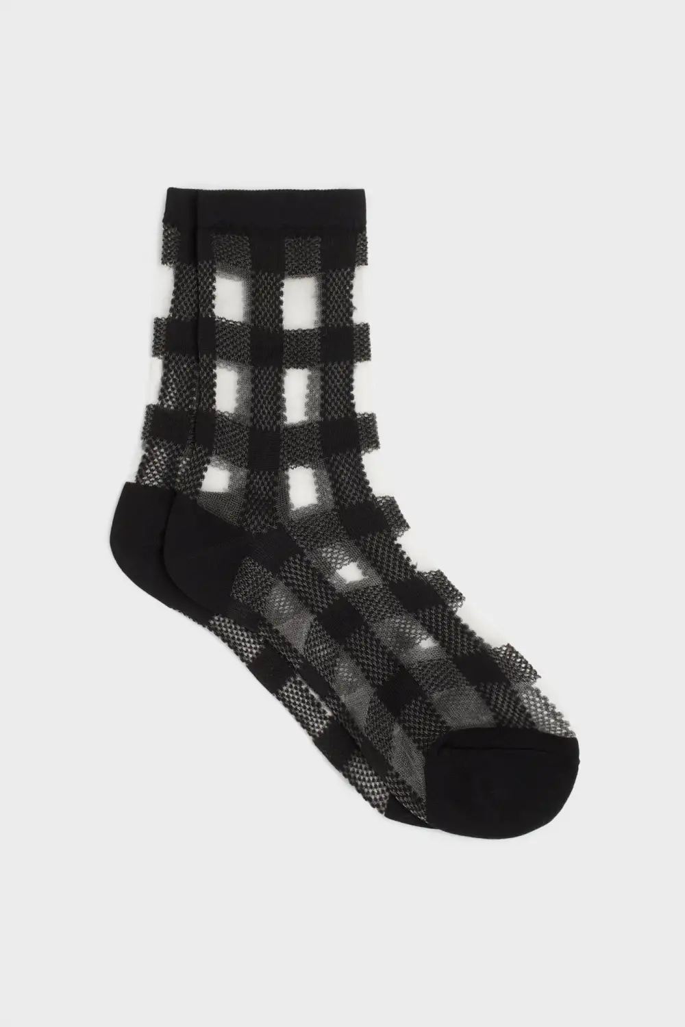 Modern Sheer Gingham Check Socks