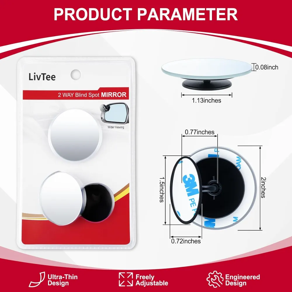 Frameless Blind Spot Mirror Set