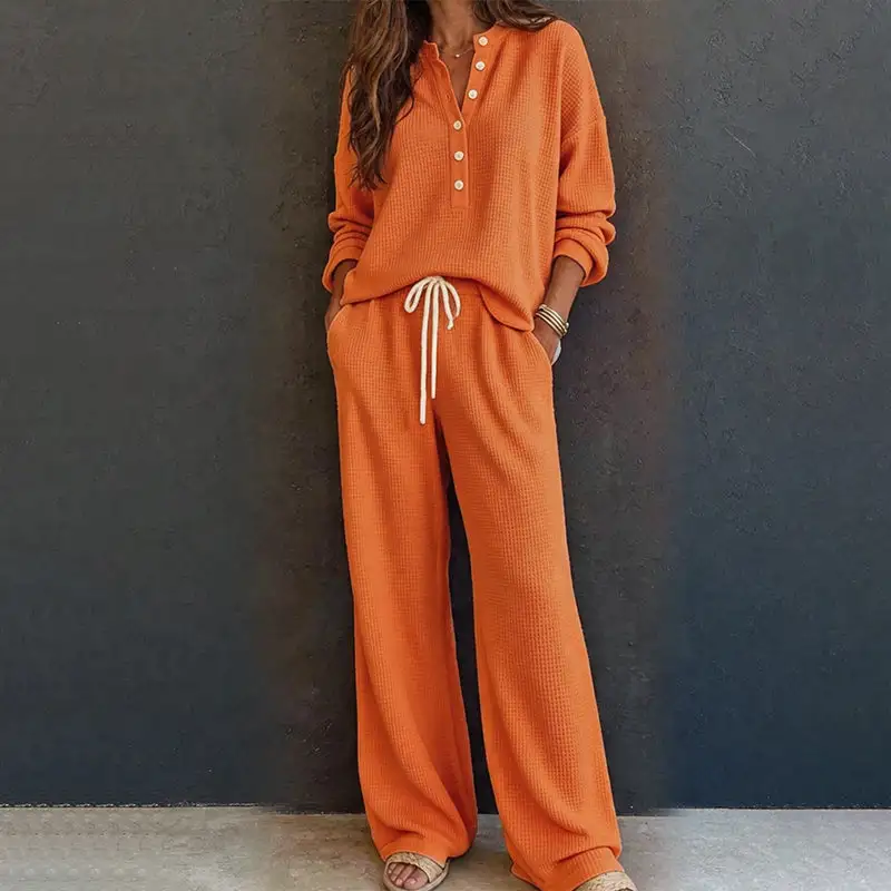 ⌛Limited-Time Offer-Women's Waffle Knit Lounge Set