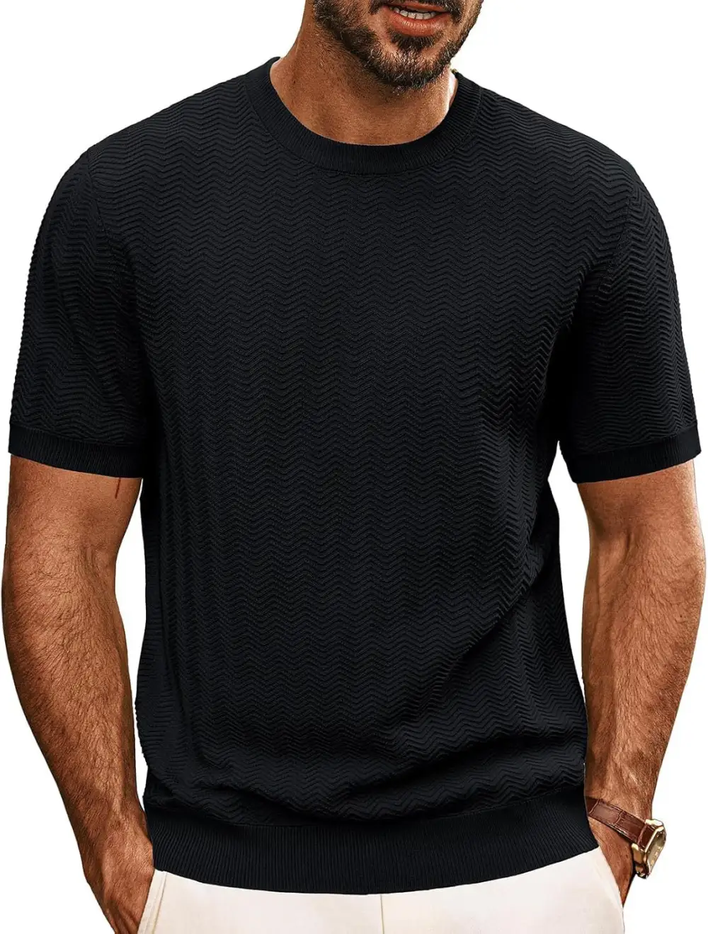 Men's Structured Round Neck T-Shirt