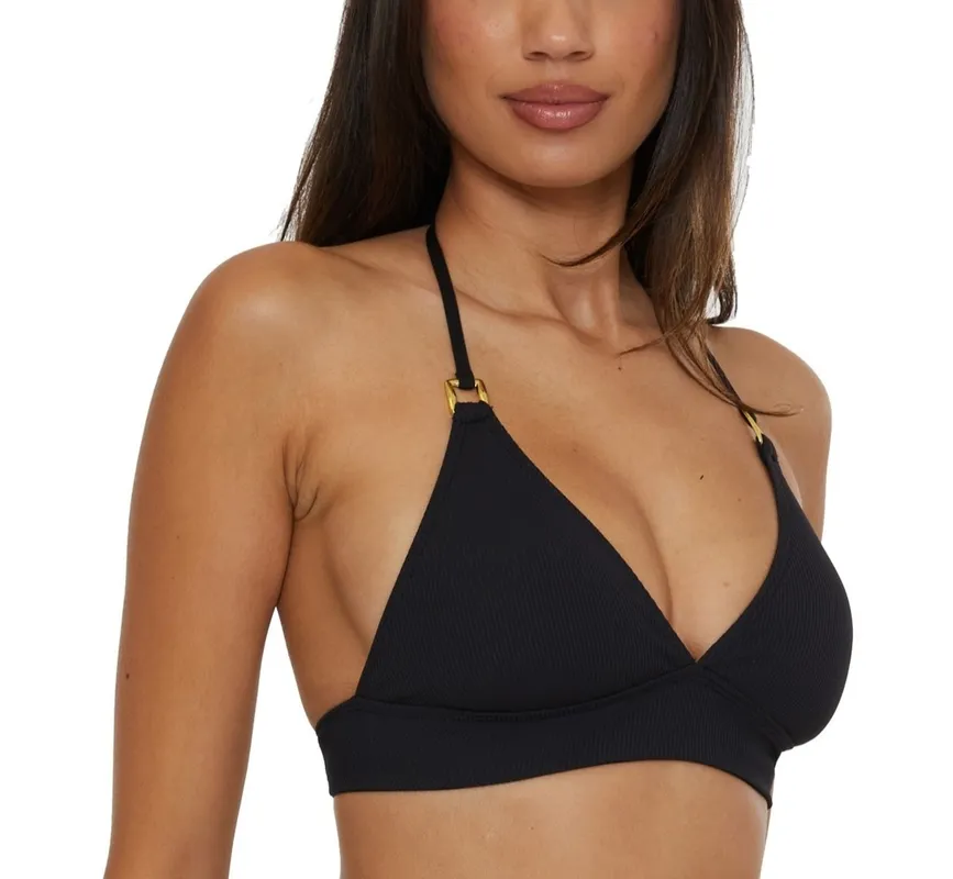 Textured Ribbed Nylon Bikini Top