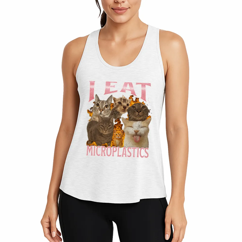 I Eat Microplastics Funny Cat Meme Athletic Tank