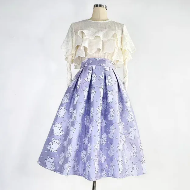 Gentle Travel Everyday Casual Embroidered Skirt