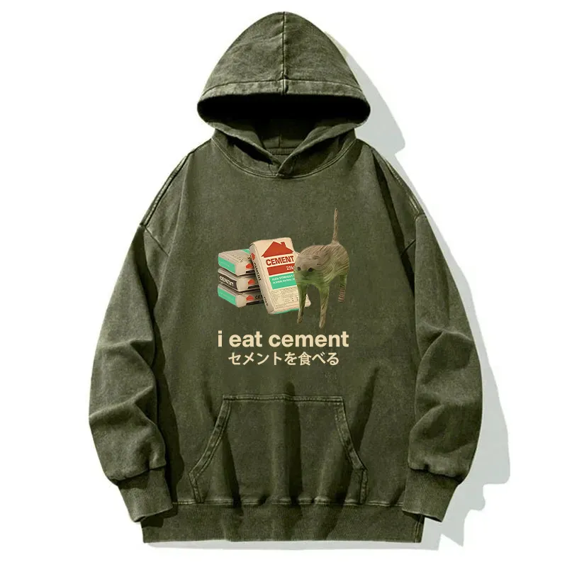 I Eat Cement Washed Hoodie