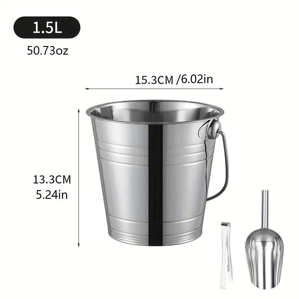 Dual-Color Stainless Steel Cold Drink Ice Bucket
