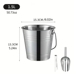 Dual-Color Stainless Steel Cold Drink Ice Bucket