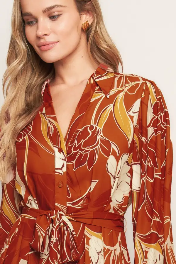 Refined Printed Midi Dress