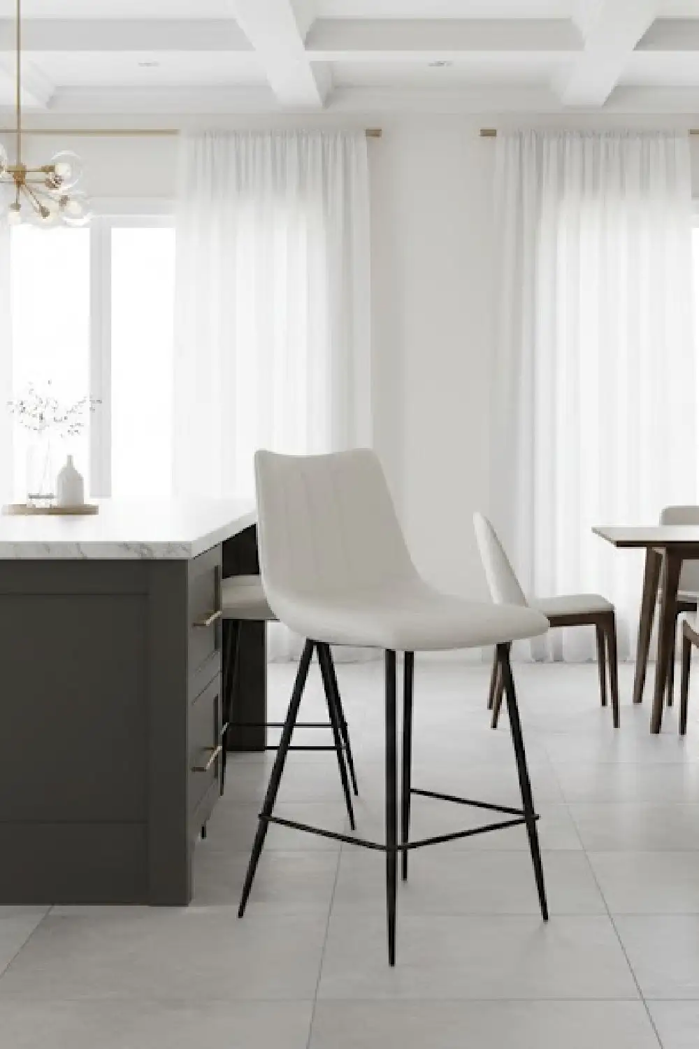 Upholstered Contemporary Counter Stool