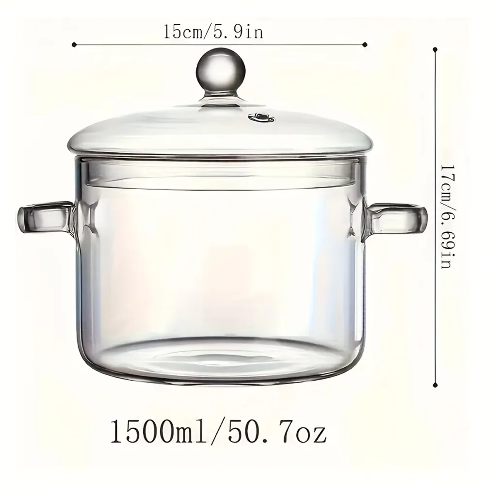 Clear Glass Cooking Soup Pot