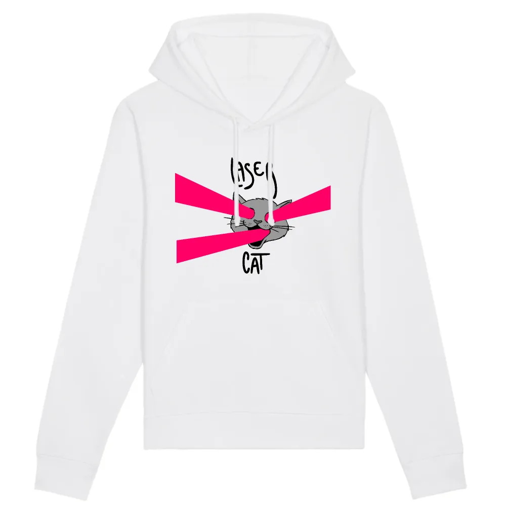 Laser Cat Graphic Pullover Hoodie