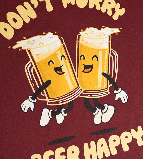 Dont Worry Beer Happy Graphic T-Shirt