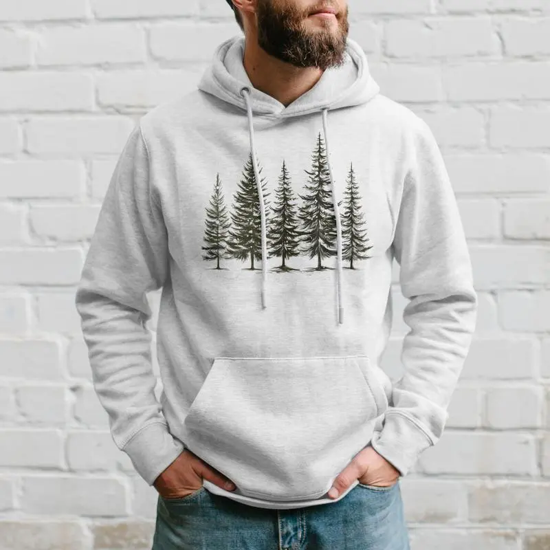 Winter Wonderland Pine Tree Nature Lover Hiking Camping Hoodie