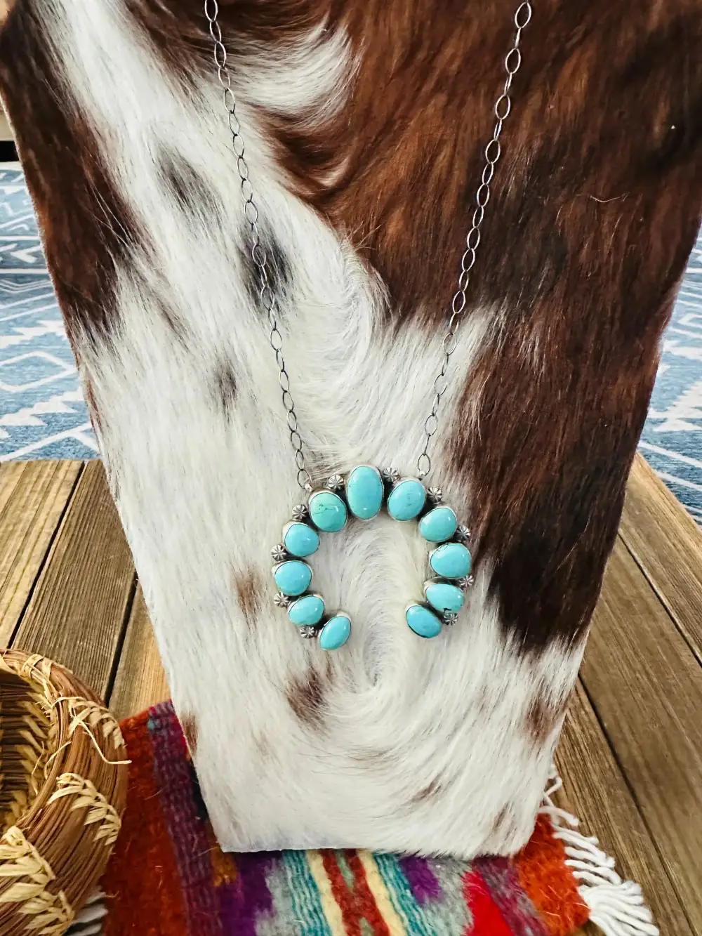 Naja Chain Pendant Turquoise Sterling Silver Necklace