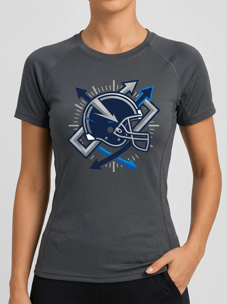Women's Football Fan Helmet Arrows Graphic Printed T-shirt