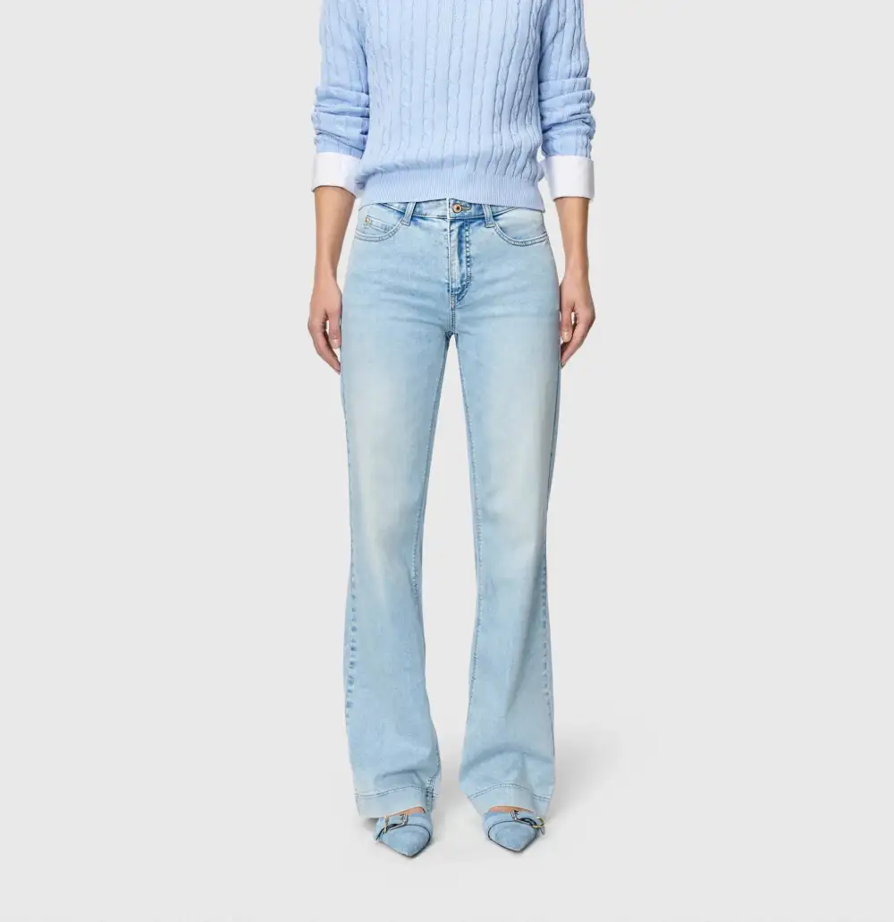 Cotton Denim Straight Leg Top