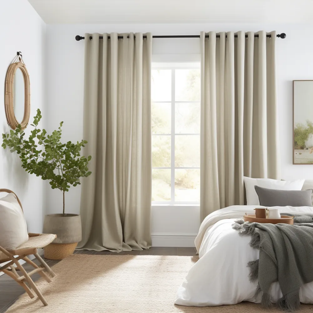 Blackout Eyelet Linen Curtain