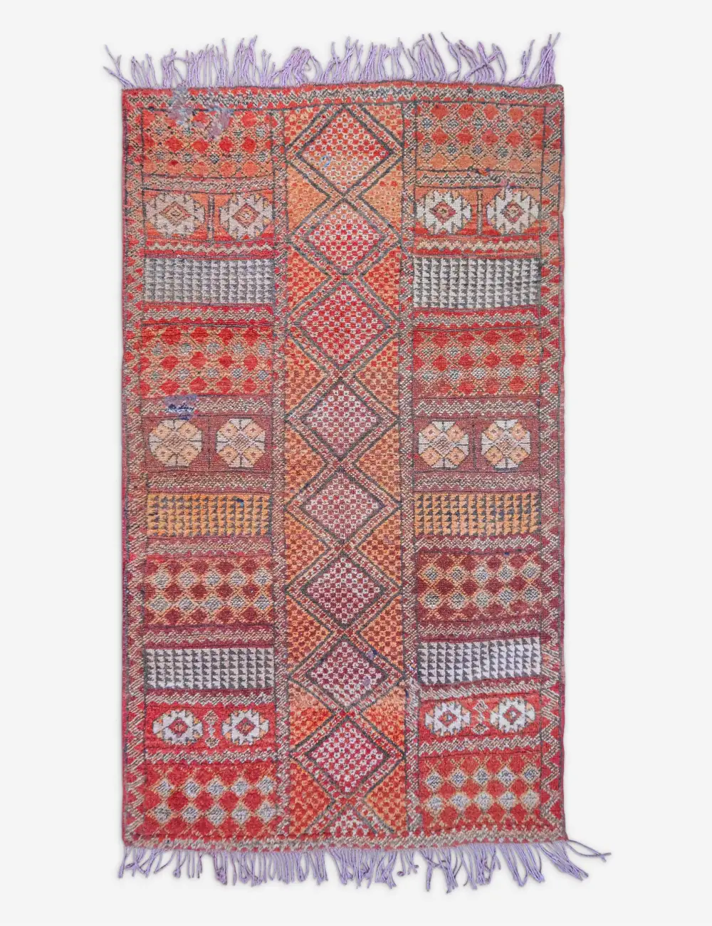 Vintage Inspired Warm Moroccan Inspired Hand Knotted Wool Area Rug