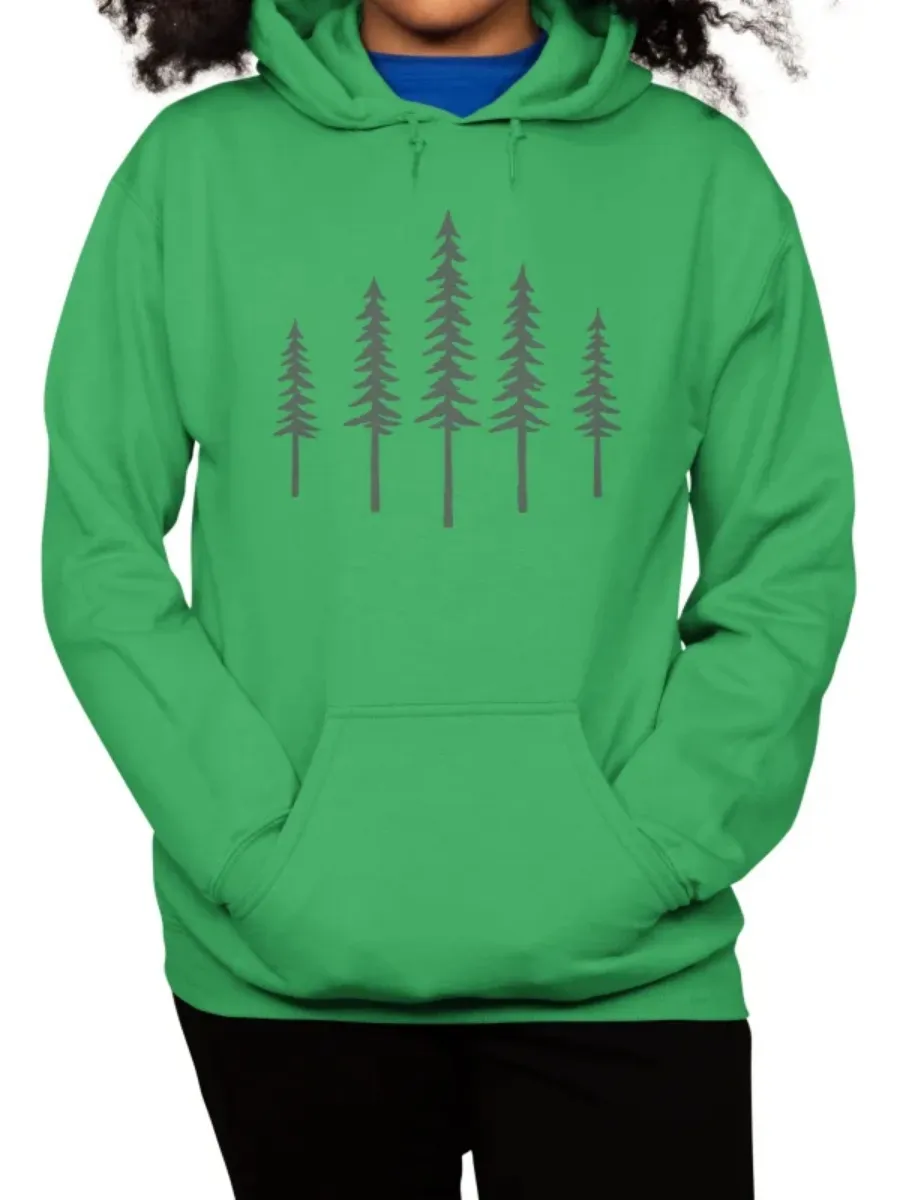 Simple Tree Line Pullover Hoodie