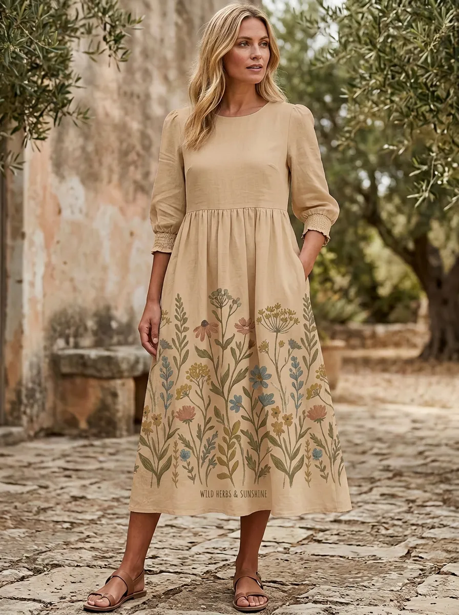 Botanical Nature Lover Wild Herbs Dress