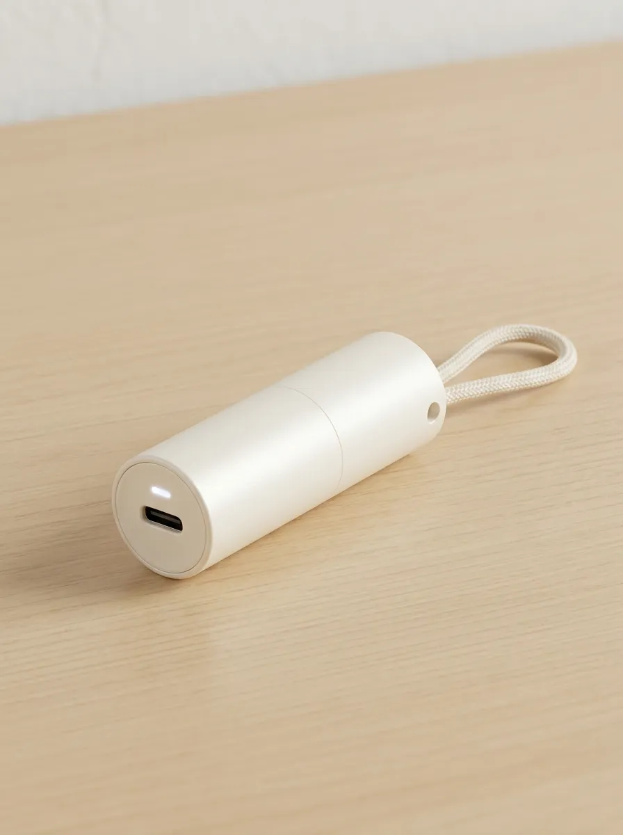 White Cylindrical Power Bank