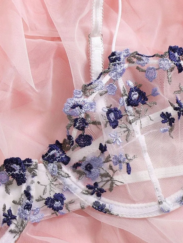 Sculpted Floral Lingerie Set