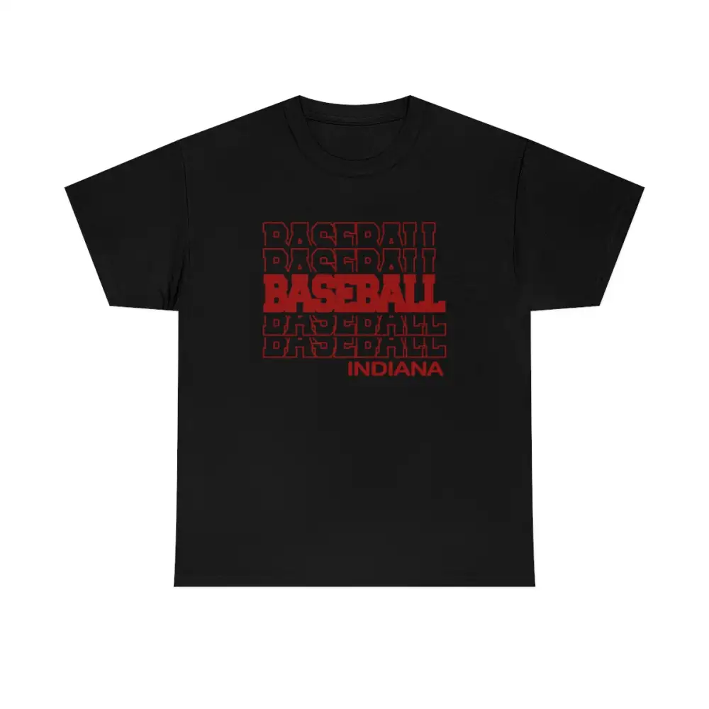Baseball Indiana in Modern Stacked Lettering