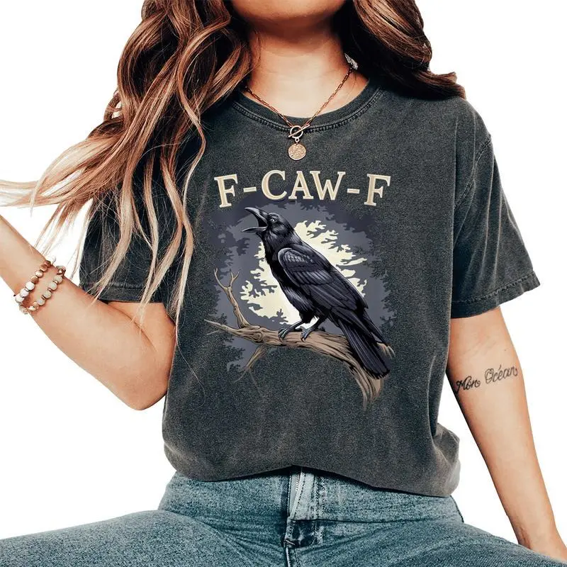 F-Caw-F Black Bird Black Crow Women's Oversized Comfort T-Shirt
