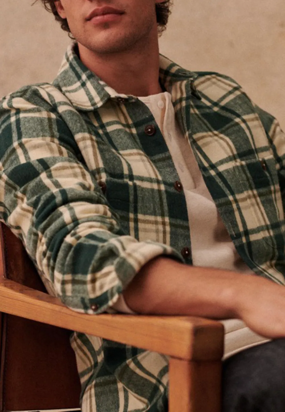 Olive Green Two Chest Pocket Long Sleeve Shirt