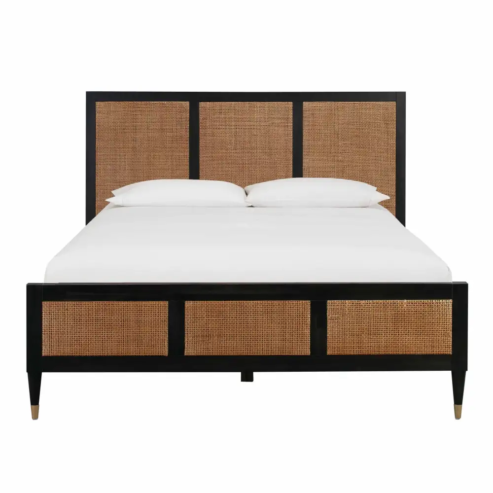 Woven Modern Rattan Wood Refined Bed