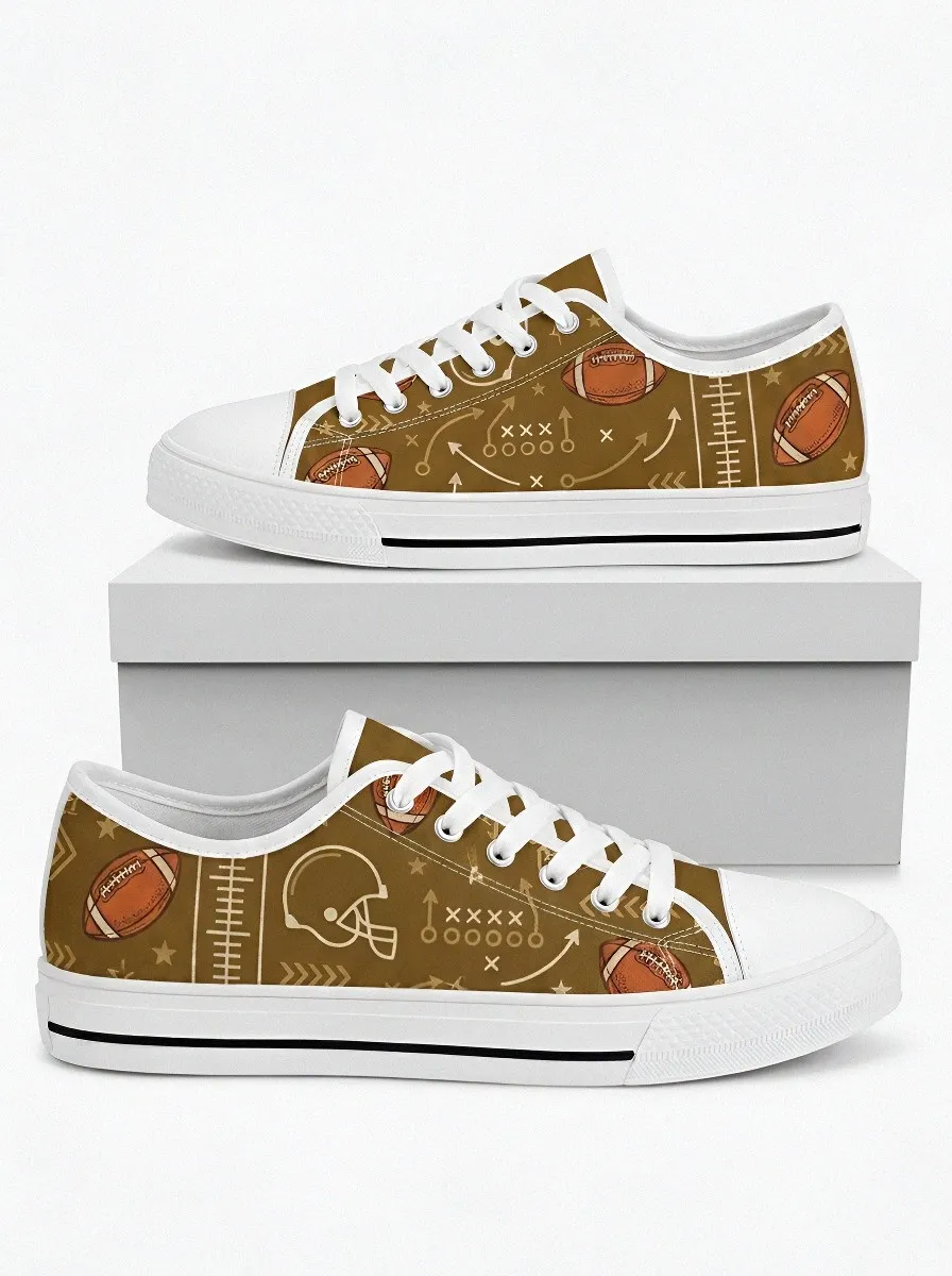 Unisex American Football Lover Playbook Pattern Printed Sneakers