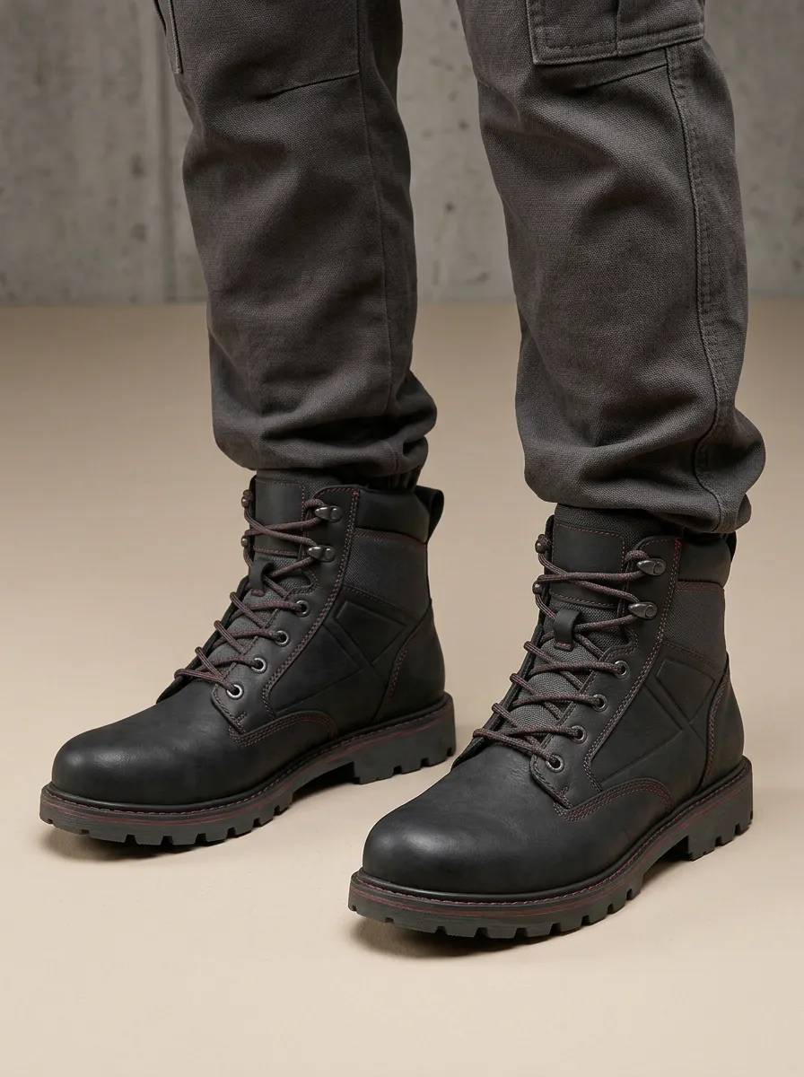 Unisex Tactical -Stitched Print Work Boots