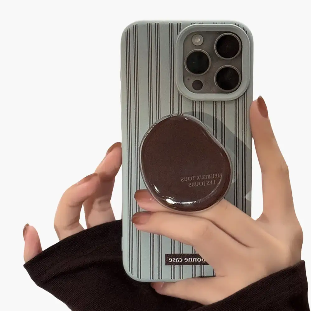 Striped Stand Glossy Phone Case