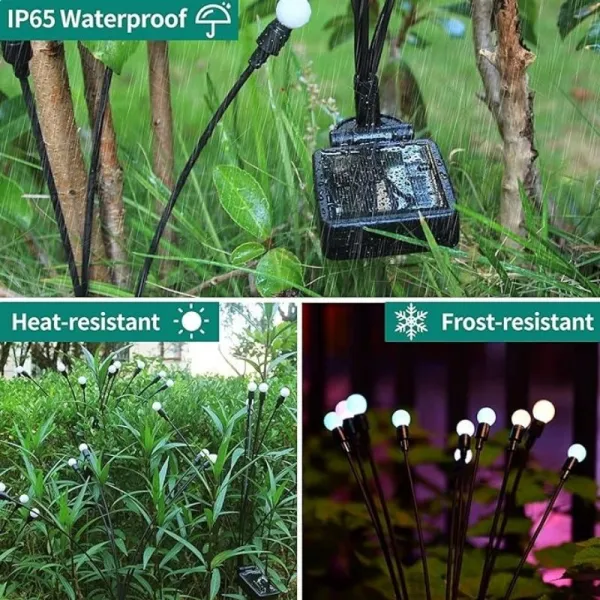 (pack of 2) Solar Garden Lights Outdoor Solar Firefly Lights Solar Garden Decorative Lights Multicolour