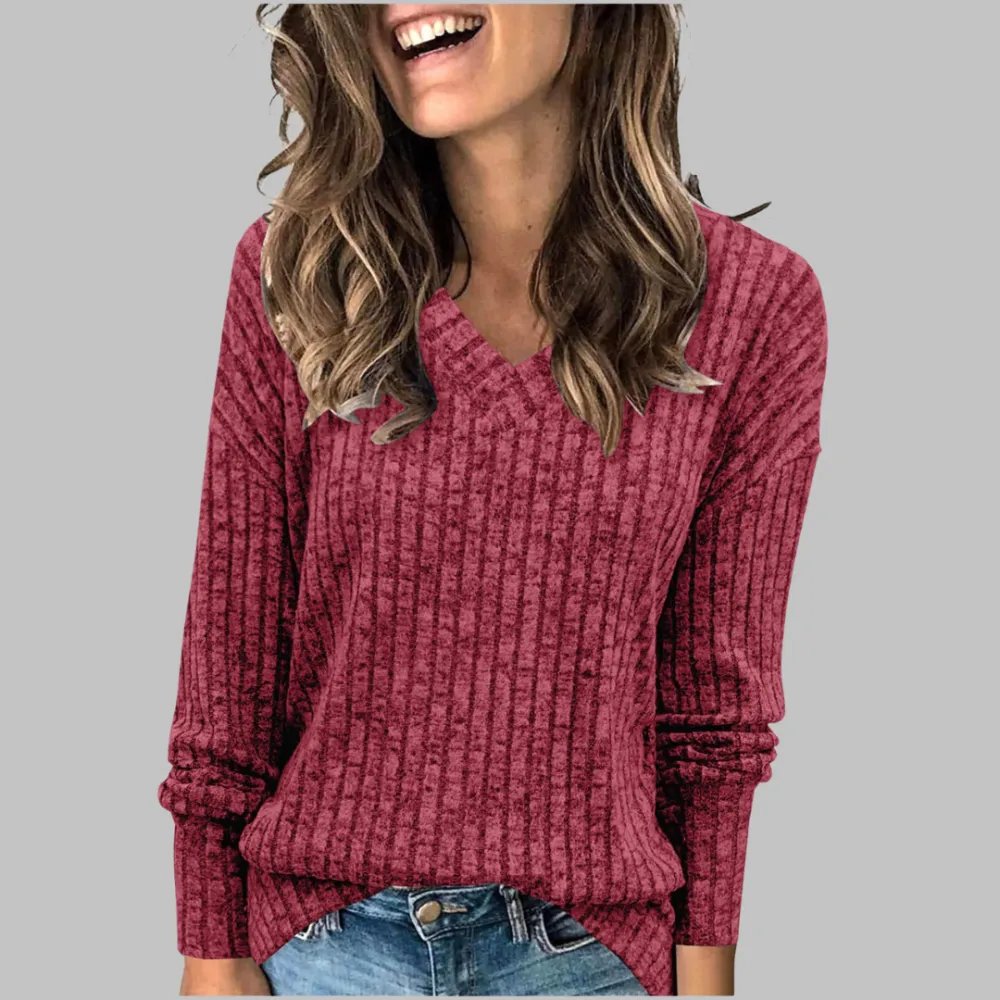 V Neck Long Sleeve Top